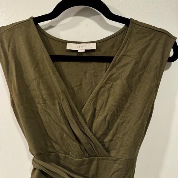 Women’s Sleeveless Olive Green Dress - Loft - Size Small Petite - Picture 2 of 5